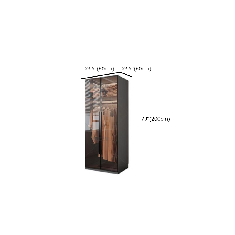 Transparent Simplistic Vitreous Wardrobe Closet with Soft Close Door, Interior Shelves, and Hanging Rod - image 13