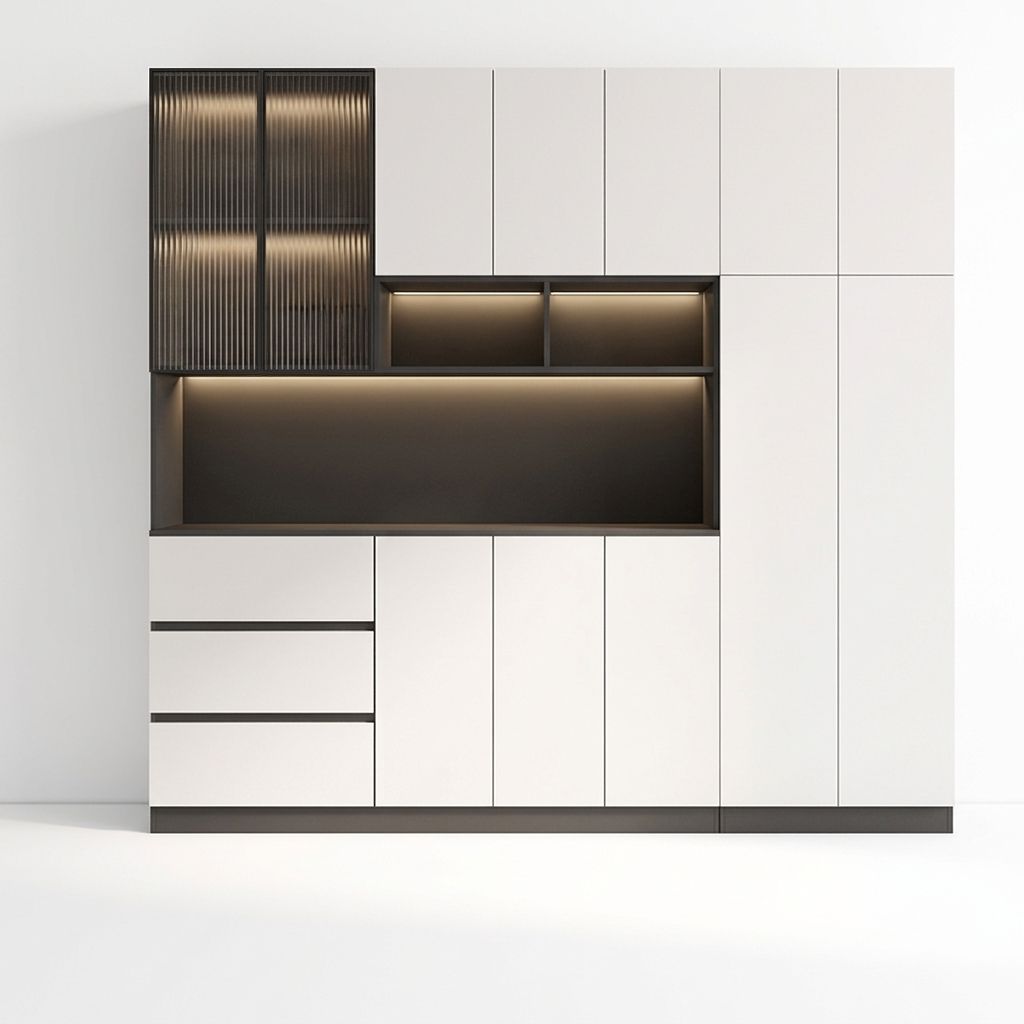 Trendy Sideboard with 3 Drawers, Cupboard, Wide/Standard/Narrow Sizes, 2/1 Shelves, Cabinets, and Glass-panel Door - image 9
