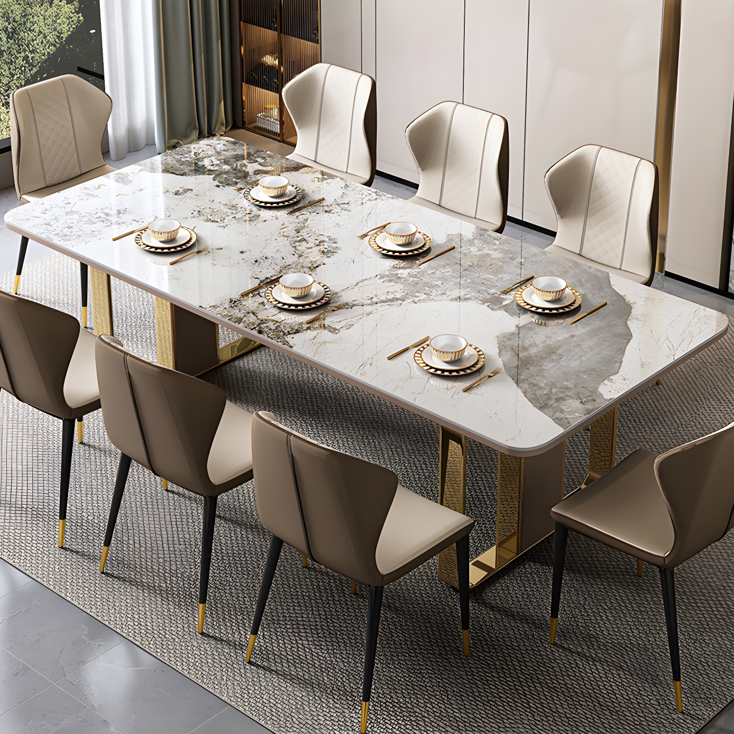 1/5/7/9 Piece Rectangle Shape Modern Style Dining Room Chair Set - image 4