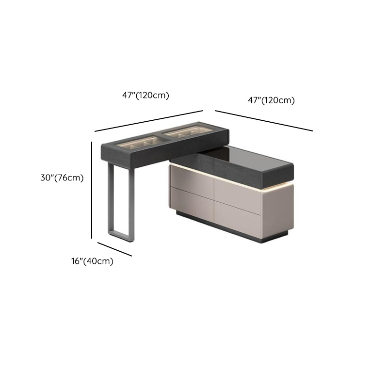 Multi-Purpose Tan Vanity Set with Lighting, Scalable 2-in-1 Adjustable Touch and Brightness - image 7