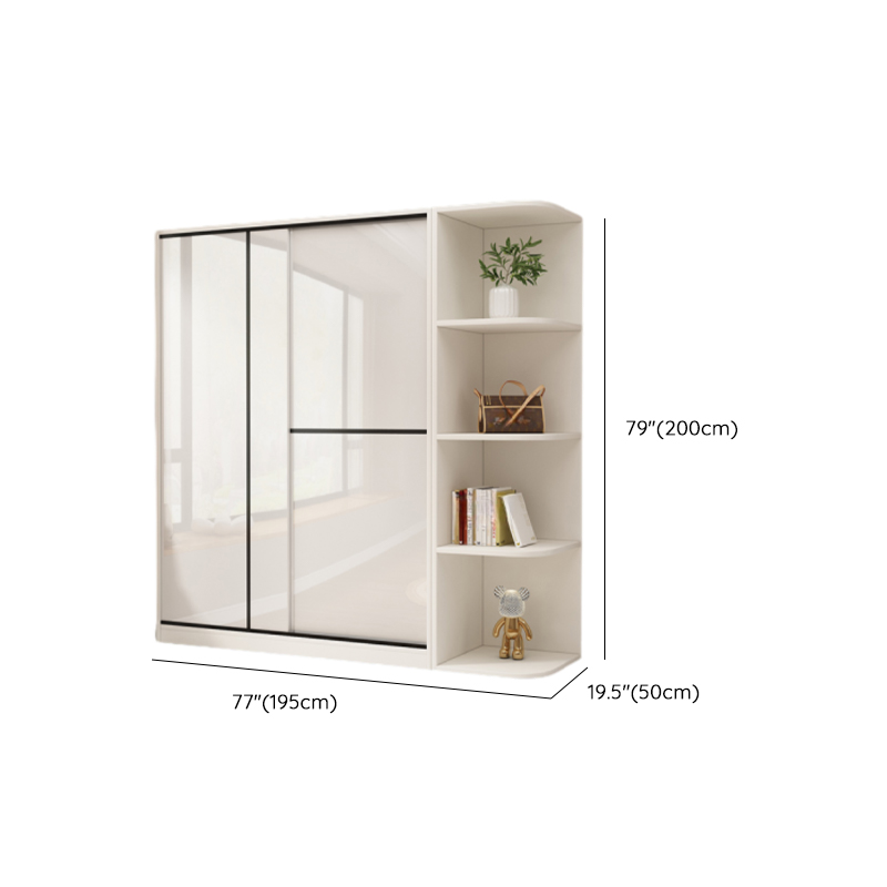 Chalk Modern Timber Self-supporting Wardrobe with Soft Close Door and Clothing Rod, Slipping Mechanism - image 28