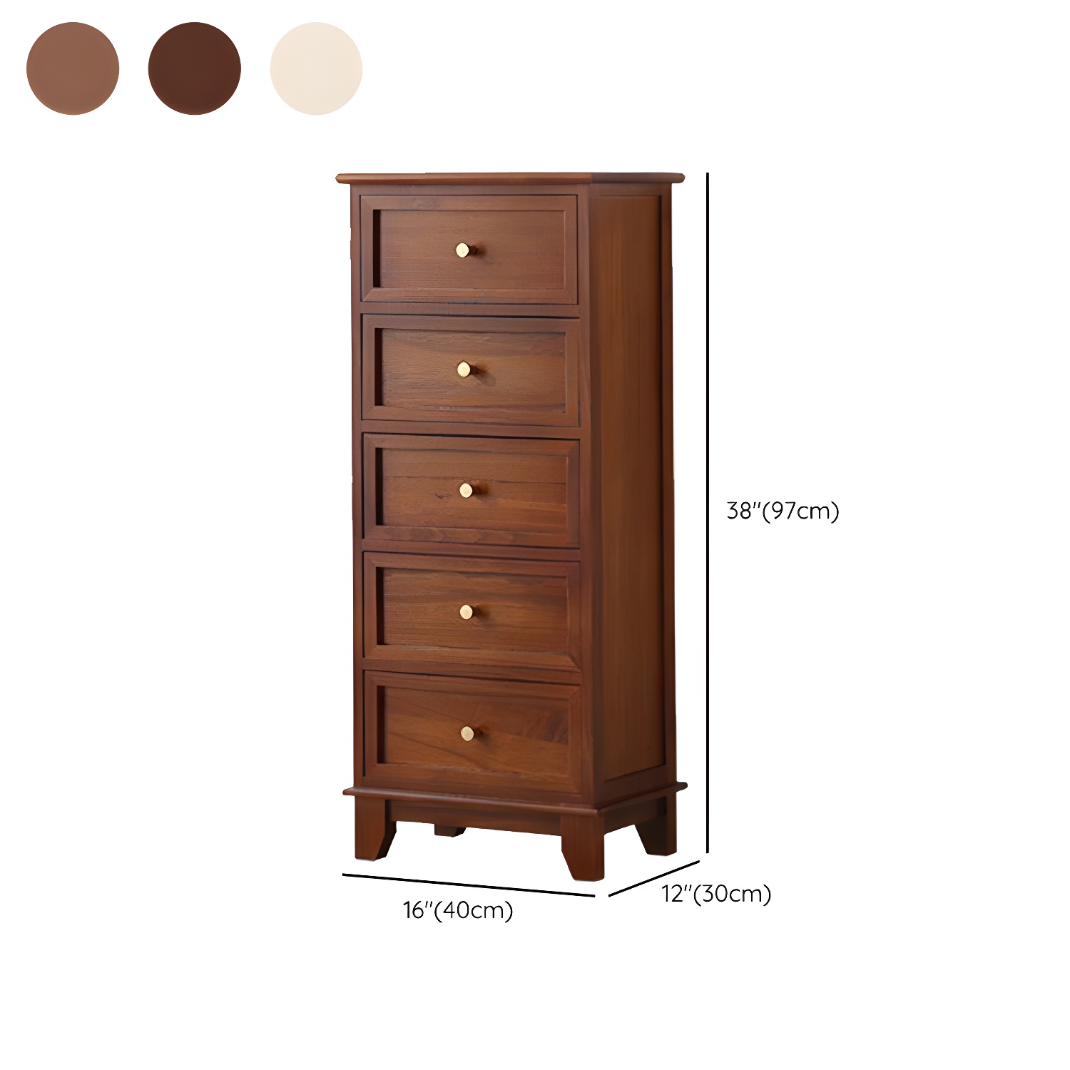 Scandinavian Wood Accent Chest with Drawers - Small Sized Rectangle Cabinet for Storage - image 12