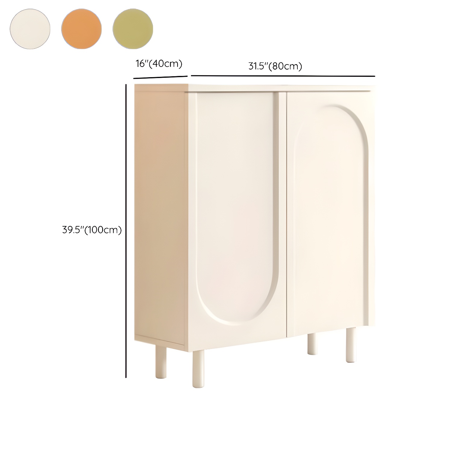 Scandinavian Wood Sideboard Cabinet with Stone Countertop, Adjustable Shelves - image 17