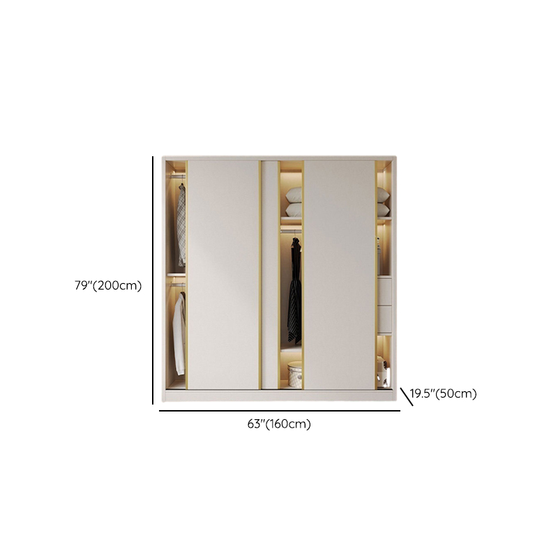 Attractive Modern White Wardrobe Armoire with Clothing Rod & Shelves - image 21