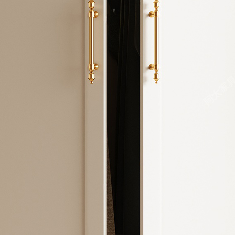 White Minimalist Natural Wood Wardrobe Closet with Soft Close Drawer, Soft Close Door, Interior Shelves, and Clothing Rod - image 6