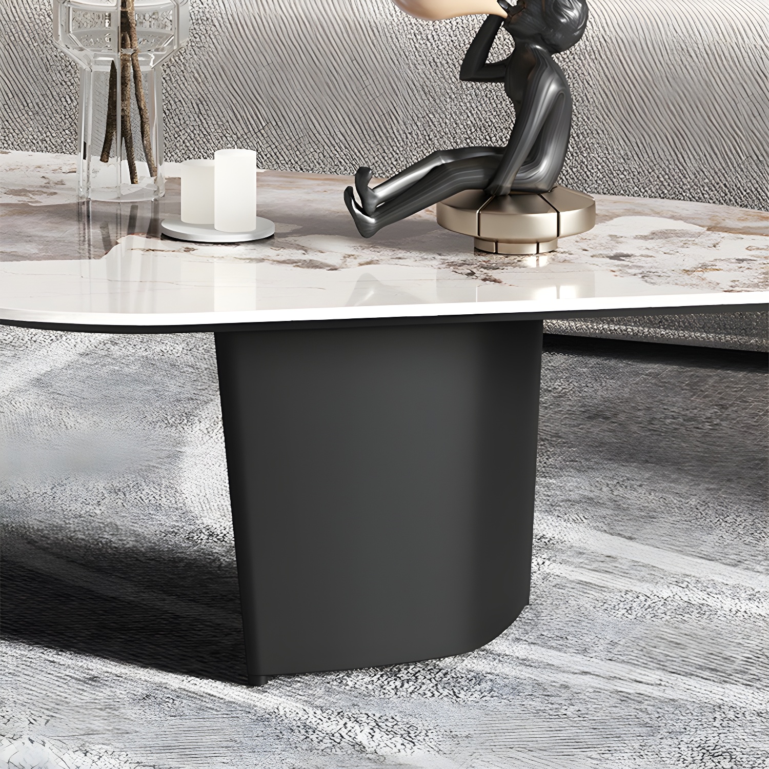 Glam Irregular Slate Top Cocktail Table Sled 15.7" H Coffee Table - image 8