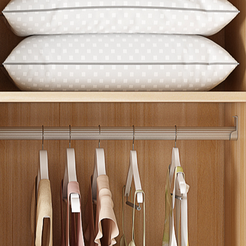 Natural Finish Minimalist Laminate Cabinet Armoire with 3-Drawer/4-Drawer, Soft Close Door, Interior Shelves, and Clothing Rod - image 5