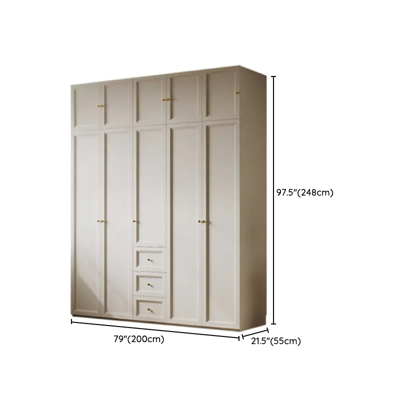 Chalk Modish Self-supporting Cabinet Armoire with Soft Close Drawer, Soft Close Door, and Hinged Hanging Rod - image 23