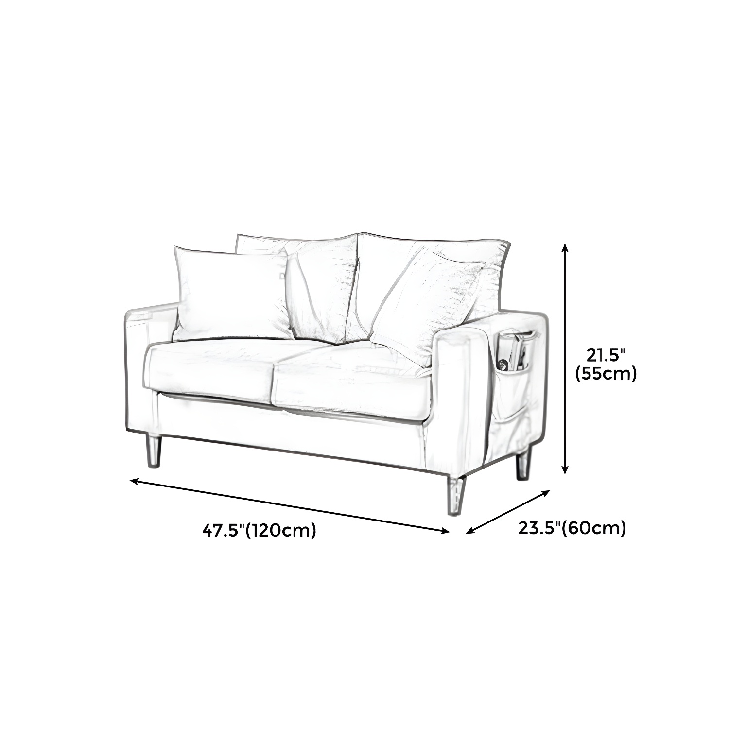 Beige Modern Farmhouse Cushions Standard Sofa 21.65"High Square Arm Sofa - image 32