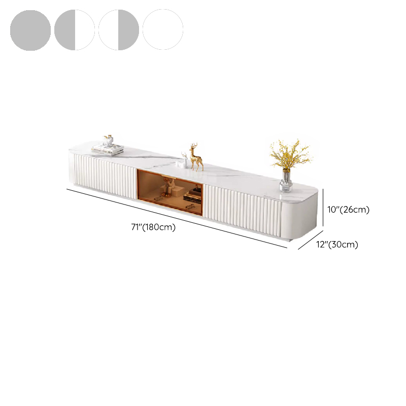 Trendy Vitreous Countertop TV Stand with Closet and 2 Drawers for Sitting Room - image 14