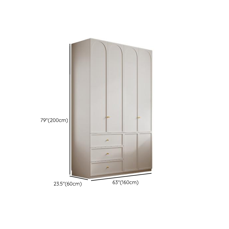 Minimalist Manufactured Wood Independent Almirah with 3-Drawer, Interior Shelves, and Clothing Rod - image 11