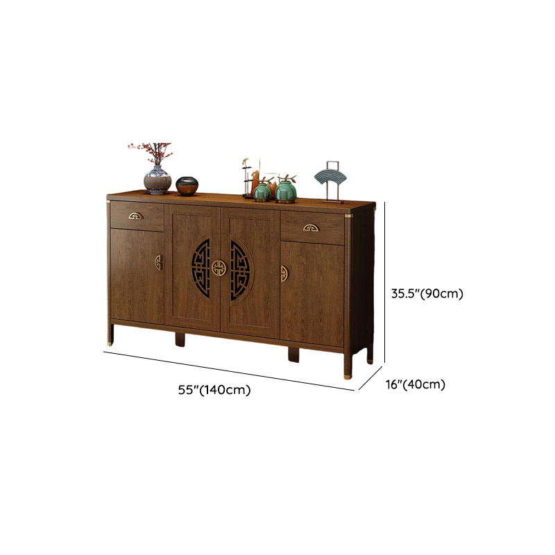 Espresso Standard/Wide/Narrow Timber Sideboard with 4 Doors/3 Doors/2 Doors, Adaptable Shelf and Pantry Hutch, 3 Drawers/6 Drawers/2 Drawers Included/Not Included - image 13