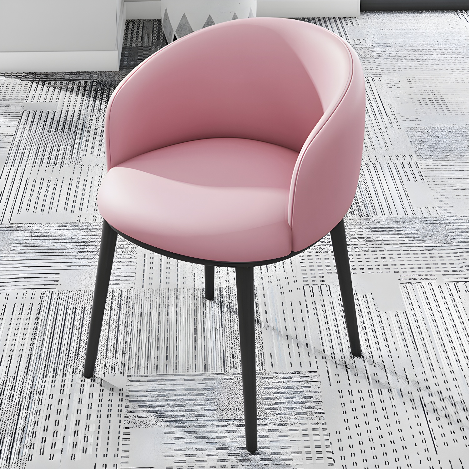 Modern Upholstered Home Arm Chair Solid Back Matte Finish Dining Chair - image 15