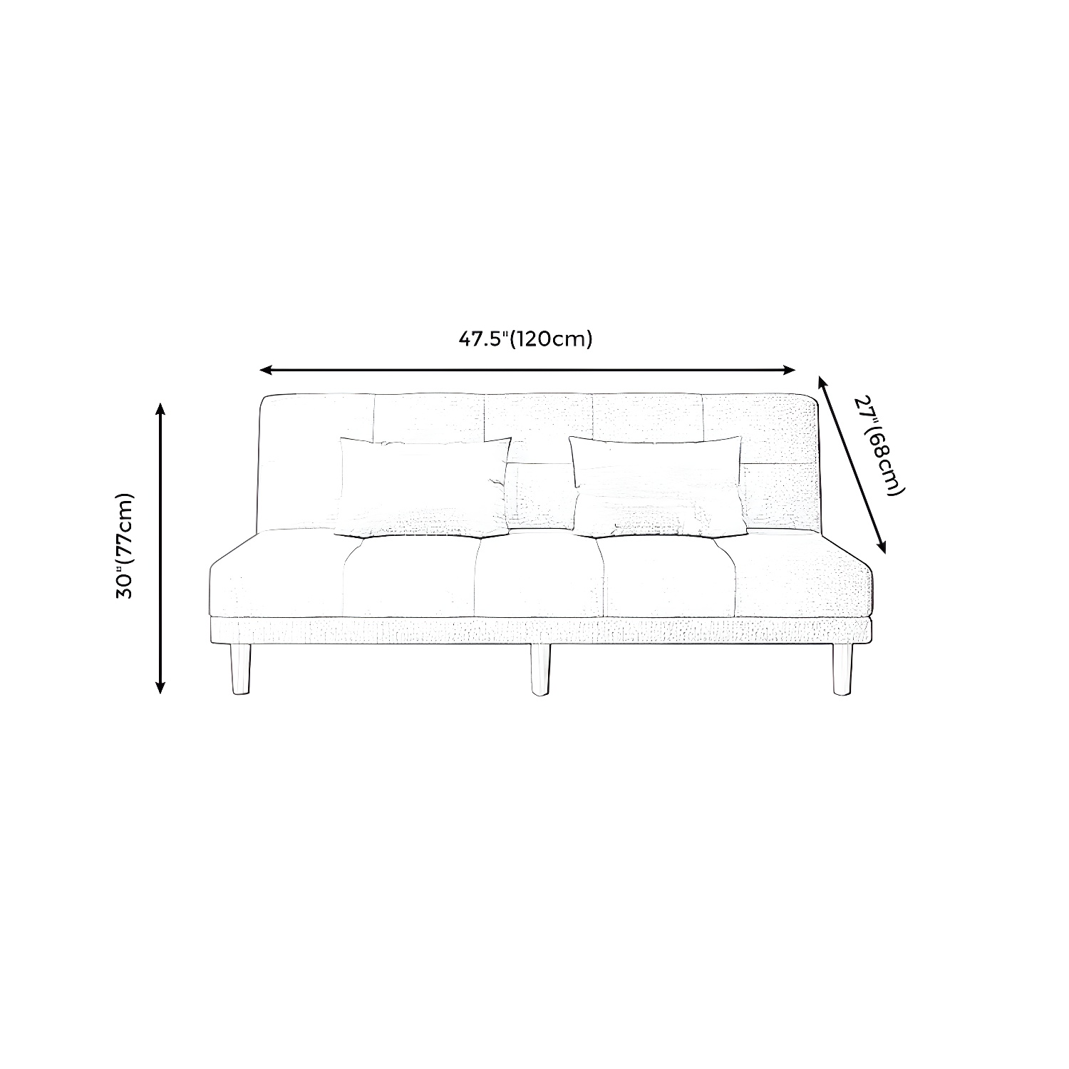 Contemporary Armless Standard Sofa Bed Dual Purpose Sofa for Living Room - image 25