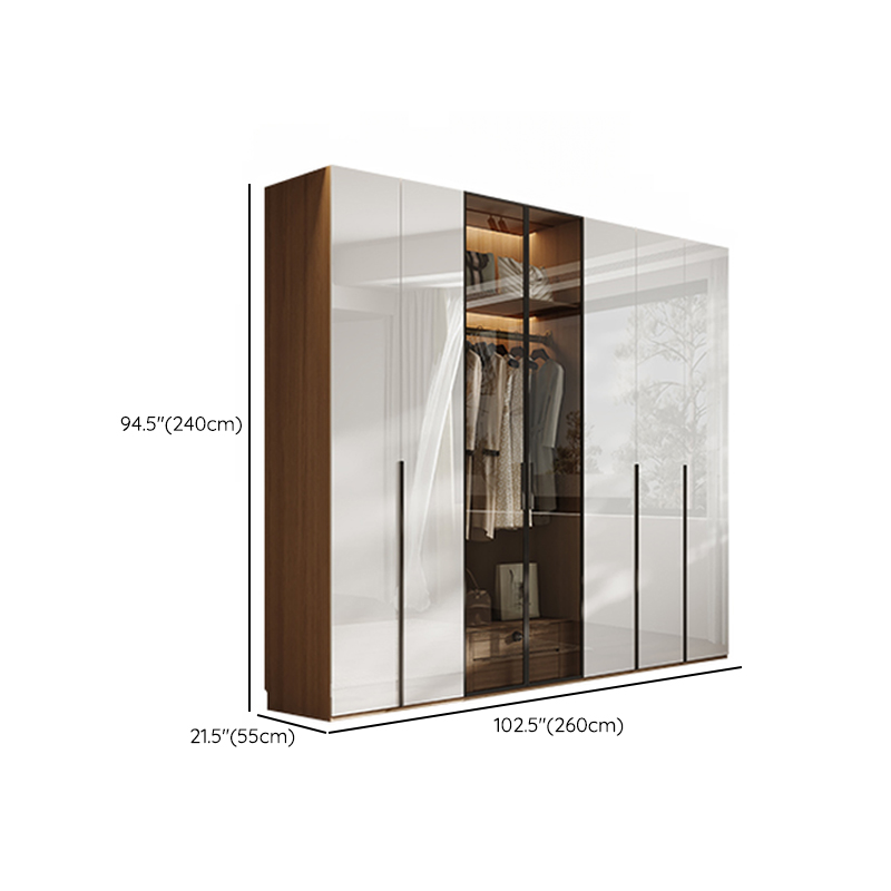 Casual White Lumber Wardrobe Closet with Soft Close Drawer, Door, Interior Shelves, and Clothing Rod - image 31