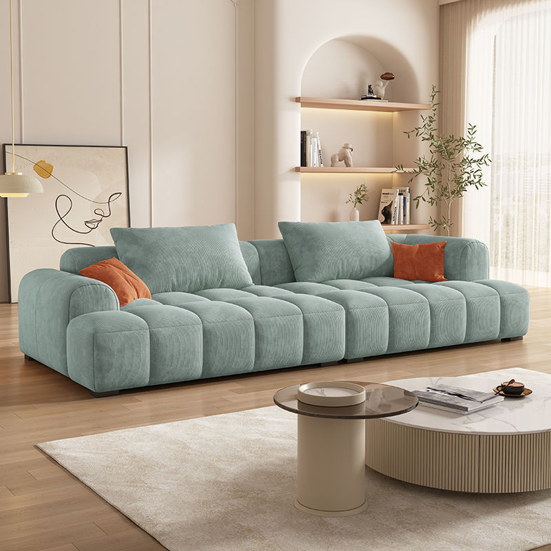 Vibrant Peony/Cerulean/Tangerine Color Sofa Couch with Round Arm and Concealed Support - image 5