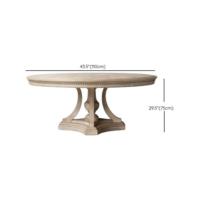 Standard Table Height Circular-shaped Fixed Dining Table for 6 People/2 People/4 People with a Distressed Gray Solid Oak Top in a Retro Style - image 8