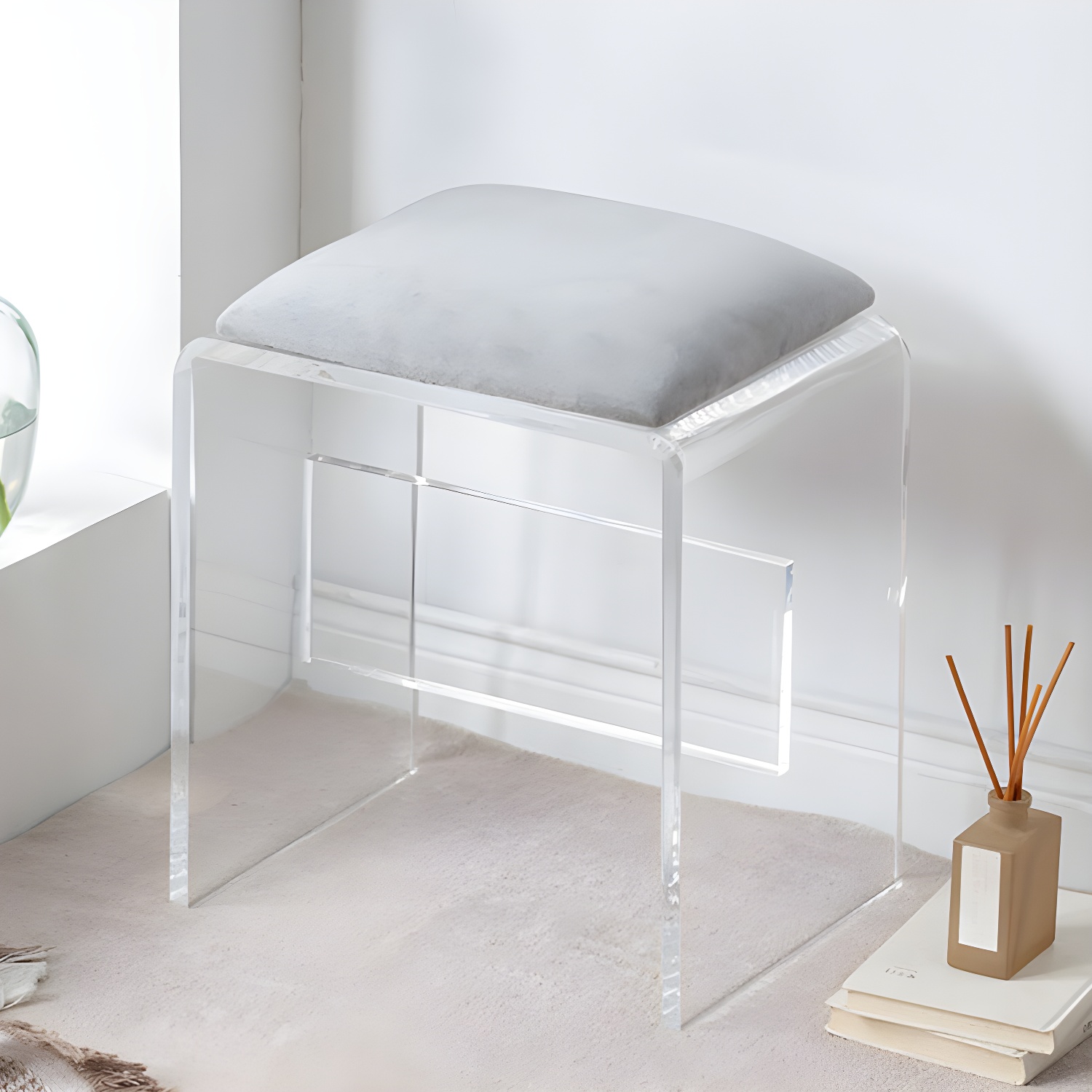 Contemporary Acrylic Vanity Desk 2-Drawer Vanity Dressing Table - image 12