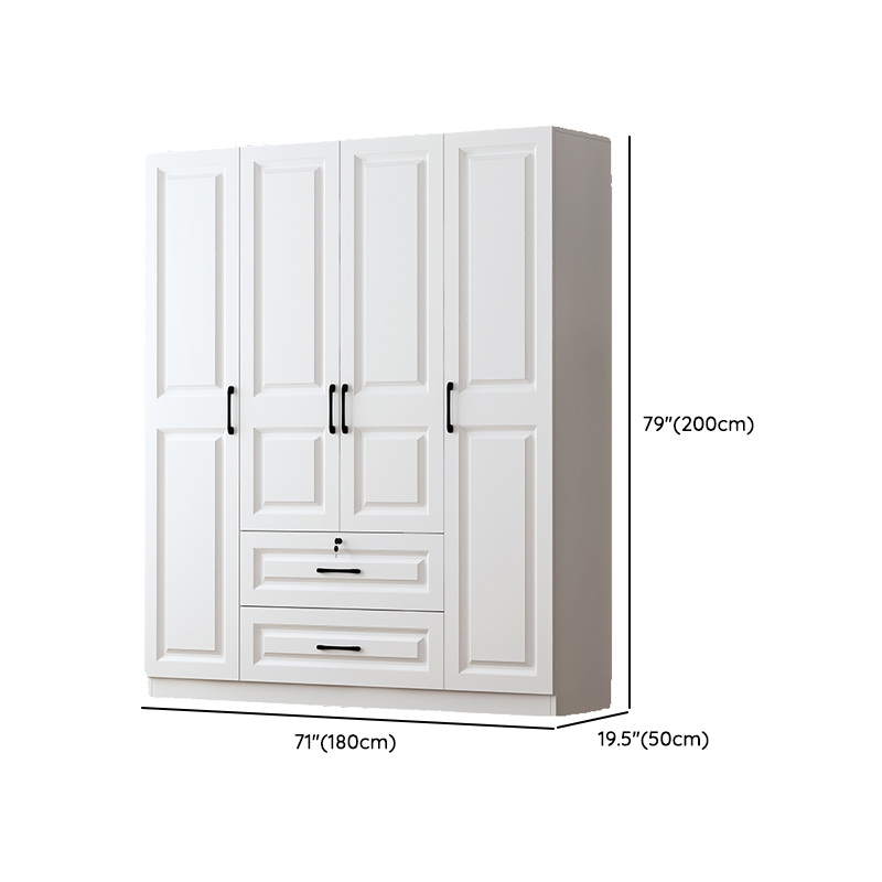 Sleek White Nordic Wooden Detached Almirah with Soft Close Drawers, Doors, and Clothing Rod - image 13