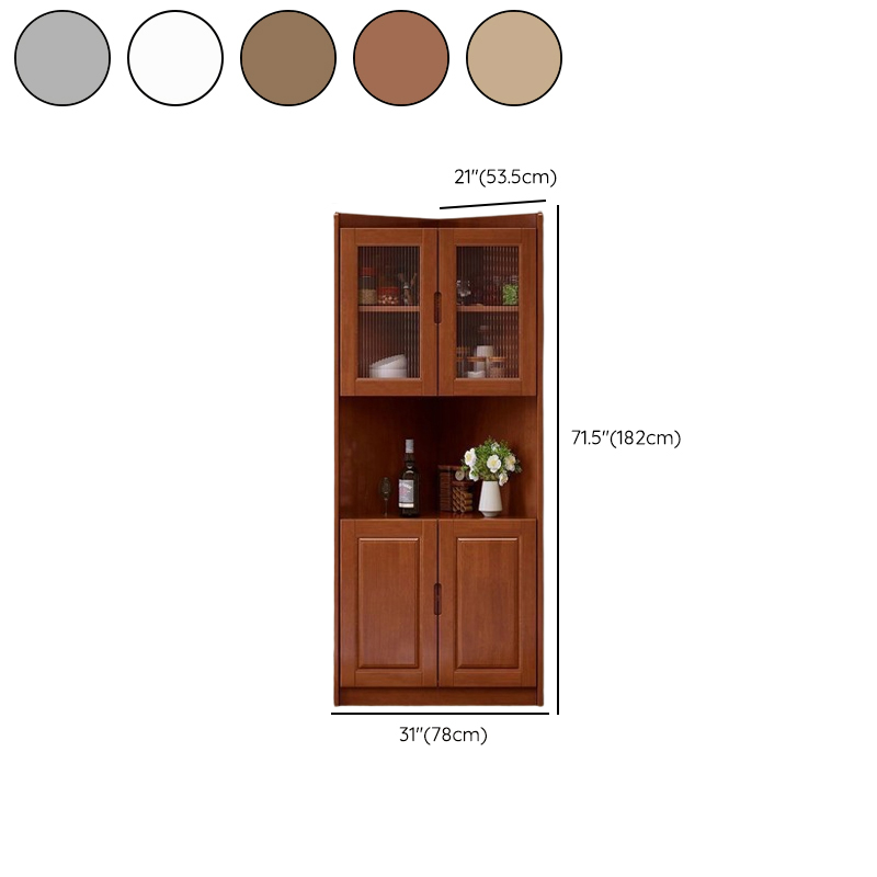 Independent Corner Utility Storage Cabinet in Cocoa/Gray/White with Grip Bars, 2 Exterior Shelves and 2 Cabinets/1 Cabinet in a Trendy Style, Glass-panel Door Included/Not Included - image 13
