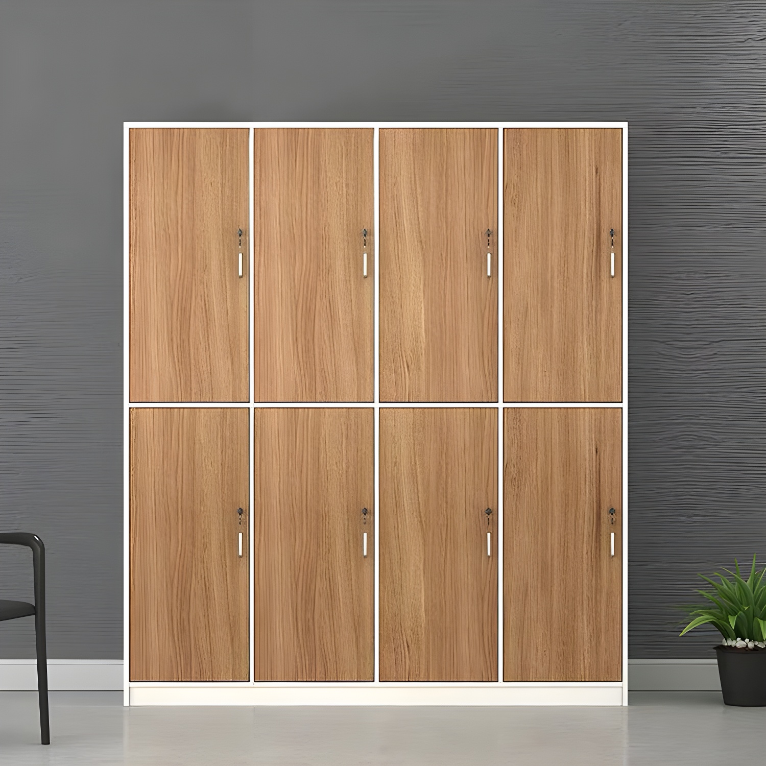 Natural Finish Indoor Cabinet Contemporary Storage Cabinet with Hinged Door - image 11