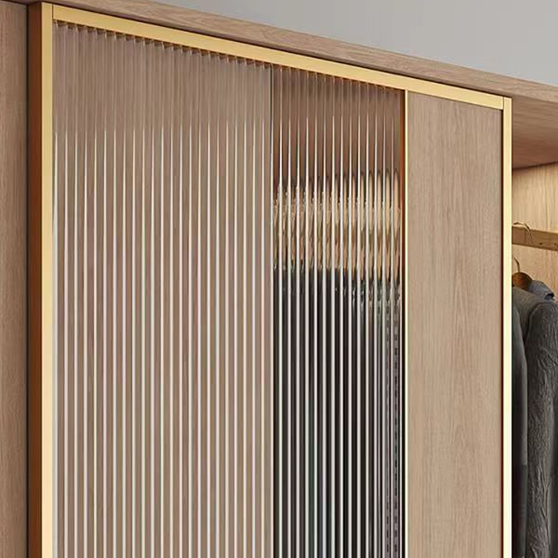 Natural Finish Art Deco Timber Wardrobe Armoire with Soft Close Drawer, Soft Close Door, Interior Shelves, and Clothing Rod - image 7