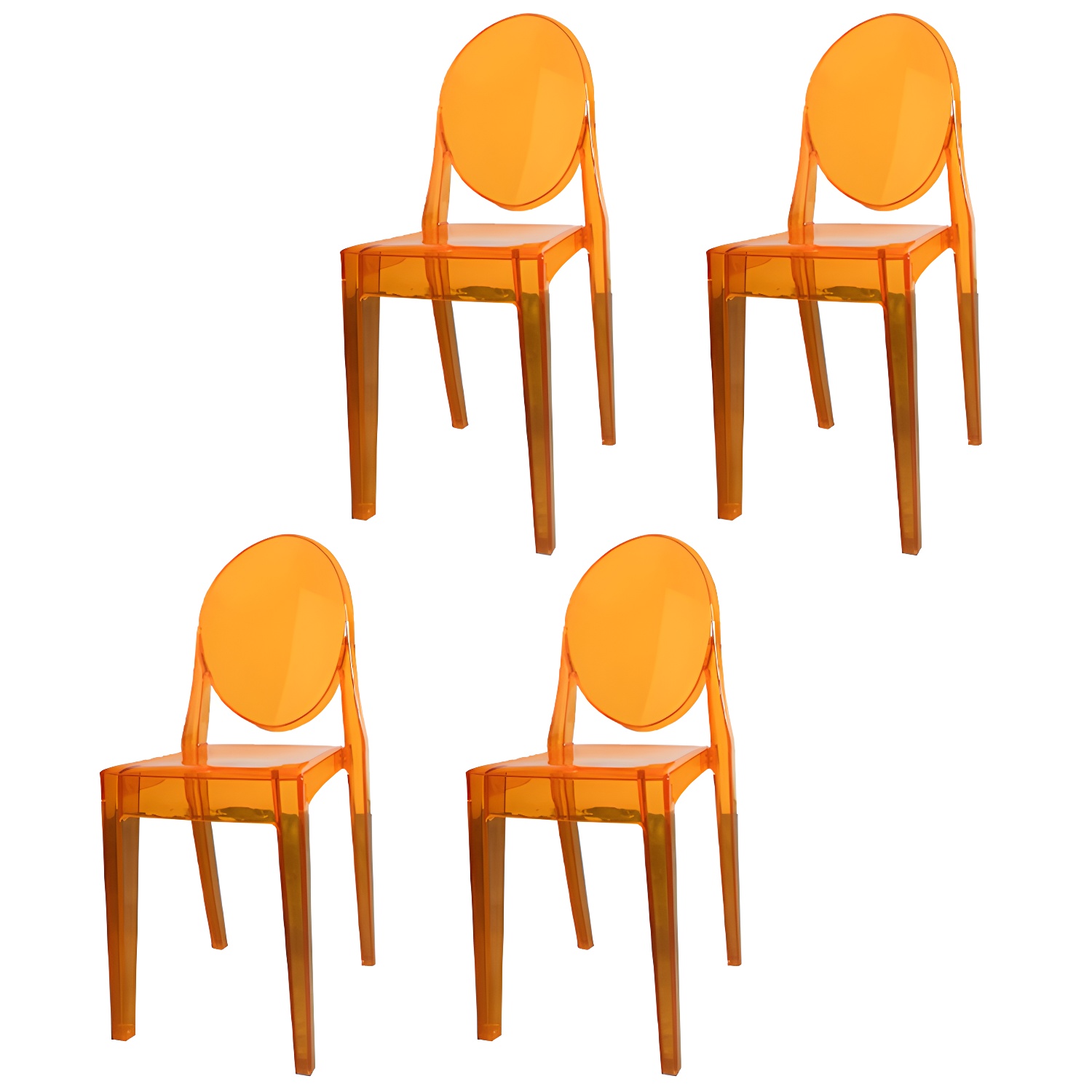 Scandinavian Winehouse Plastic Side Chair Transparent Open Dining Chair (Set of 4) - image 10