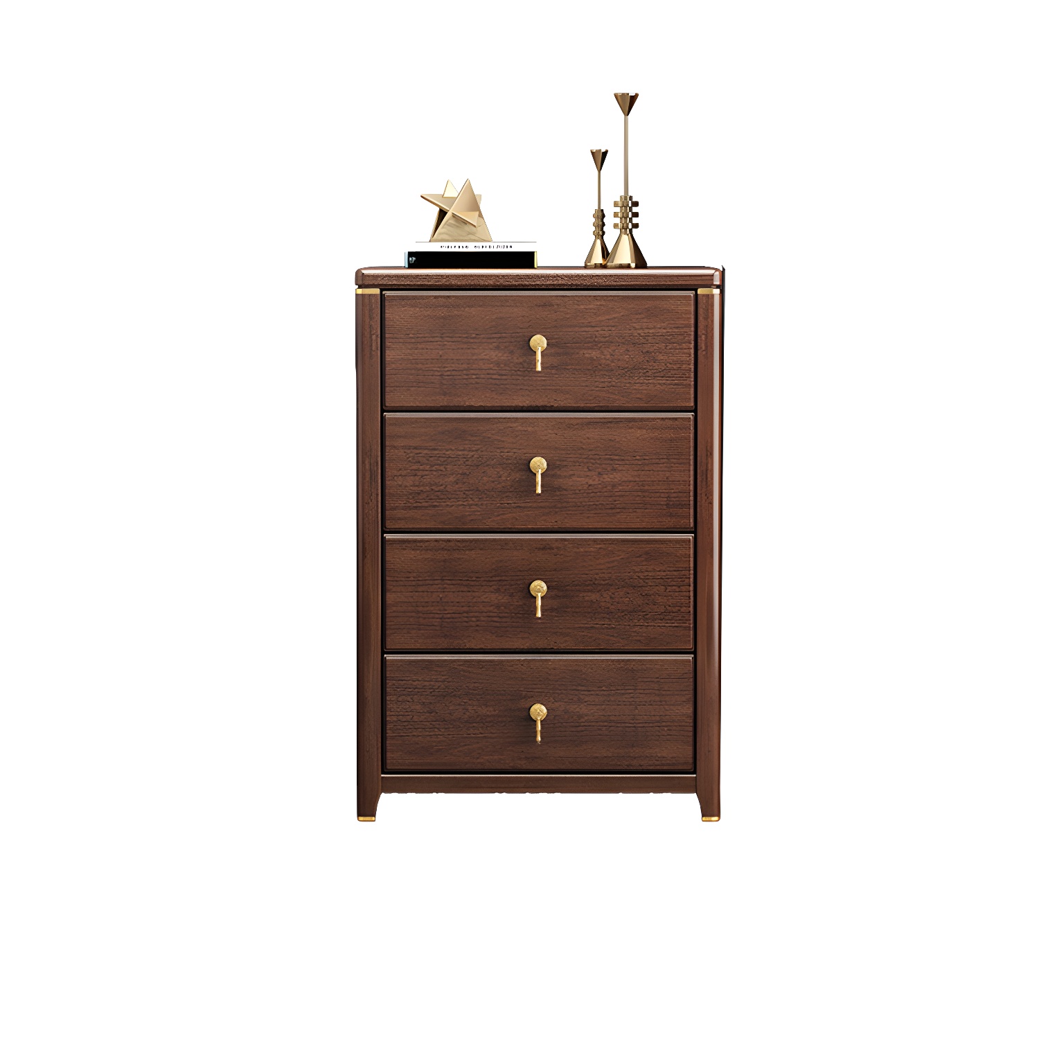 Mid Century Modern Chest Wood Rectangular Chest in Walnut Finish - image 11