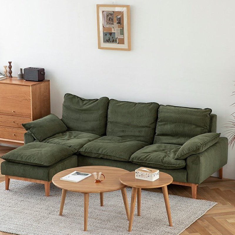 Contemporary Seats 2/1 Person Straight/L-Shaped Horizontal Left Sofa Couch /Chaise with Natural Wood Frame - image 3