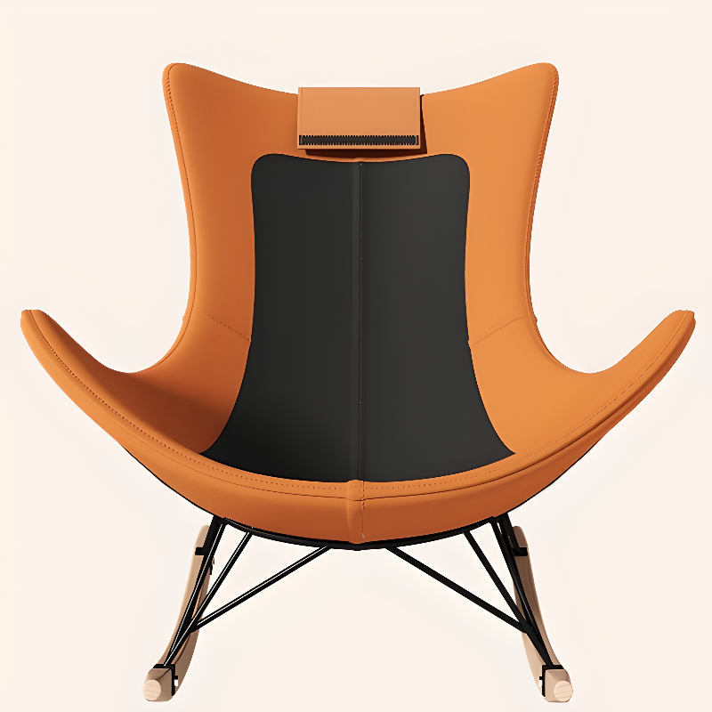 Metal Frame Damp-proof Cushioned Rocking Chair with Flared Arm in a Western Style - image 11