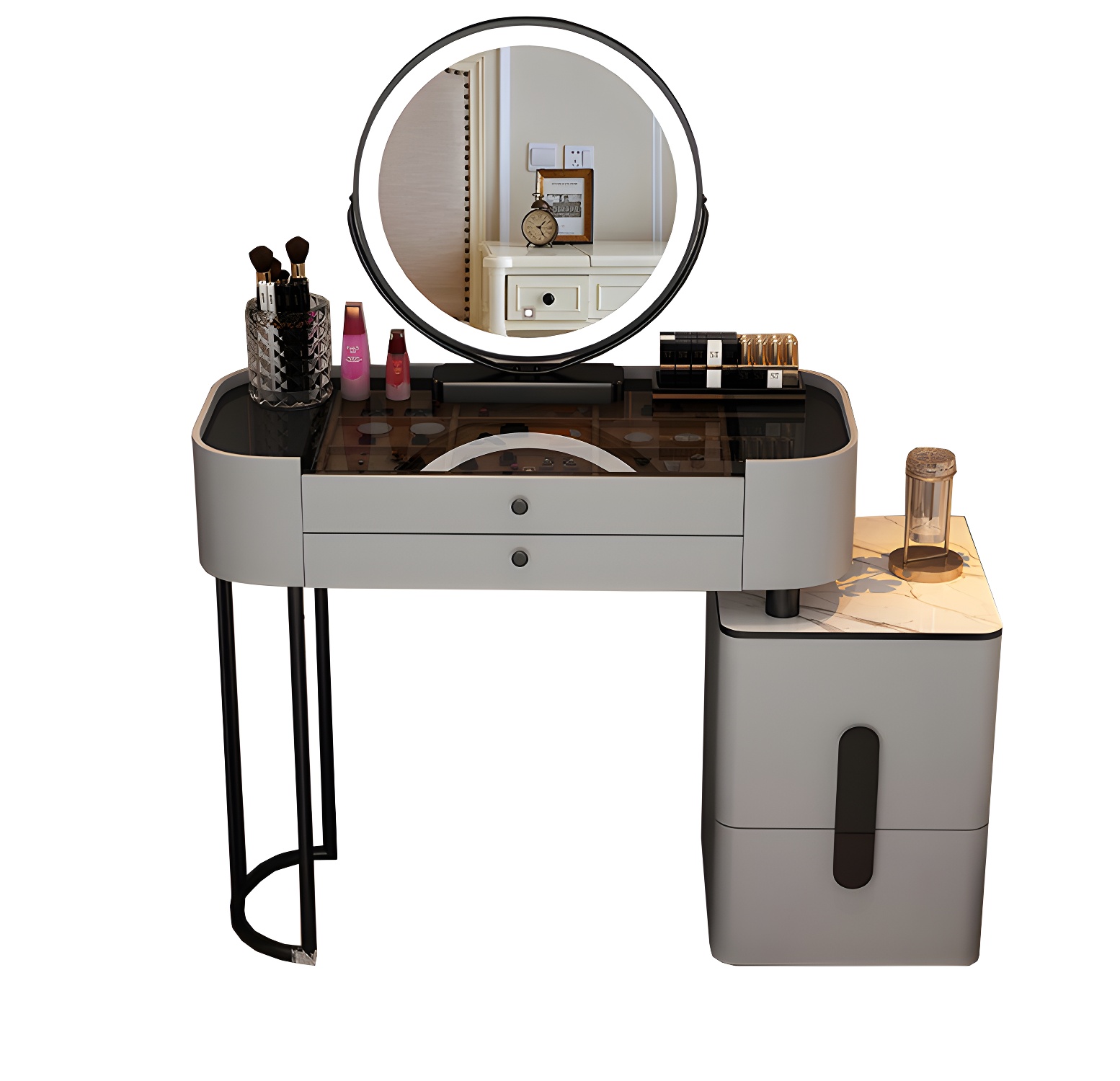 Contemporary Wood Make-up Vanity 15.75" Wide Make-up Vanity with Drawers - image 17