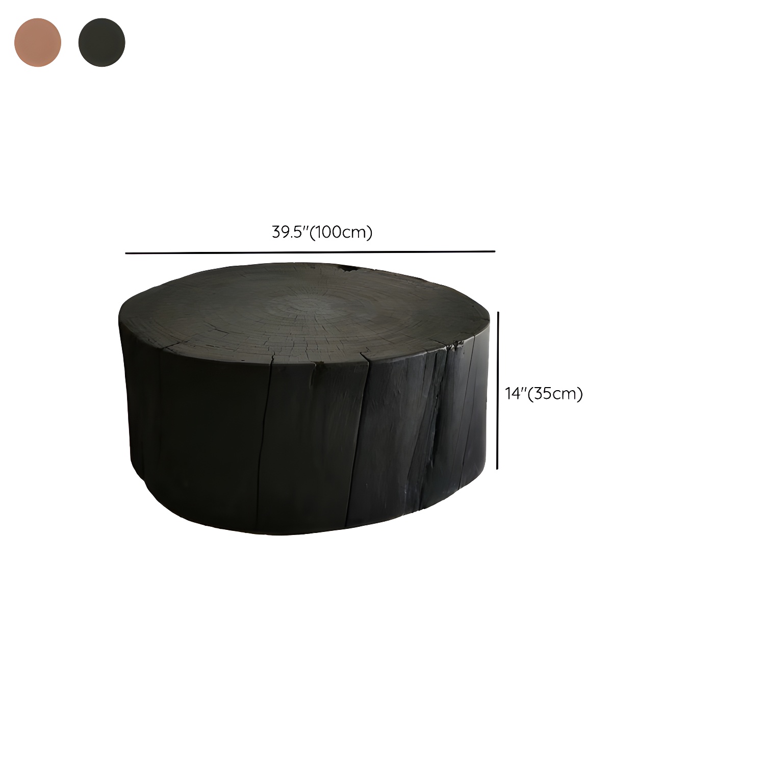 Round Wood Mid-Century Modern Coffee Table with Drum Base and Distressed Finish - image 19