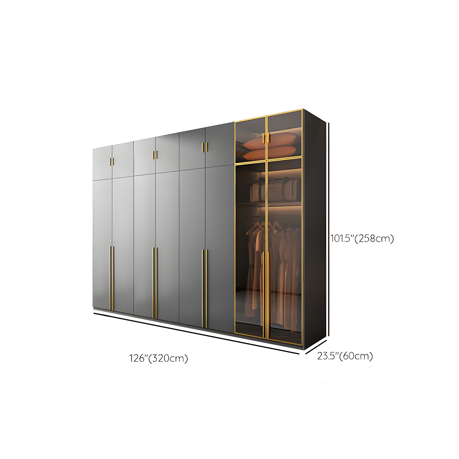 Modern Glass Wardrobe Wardrobe Armoire Wardrobe Cabinet for Home - image 31
