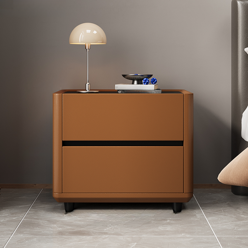 Organic Modern Nightstand With Drawer Organization Featuring 2 Drawers and Stone Countertop - image 8