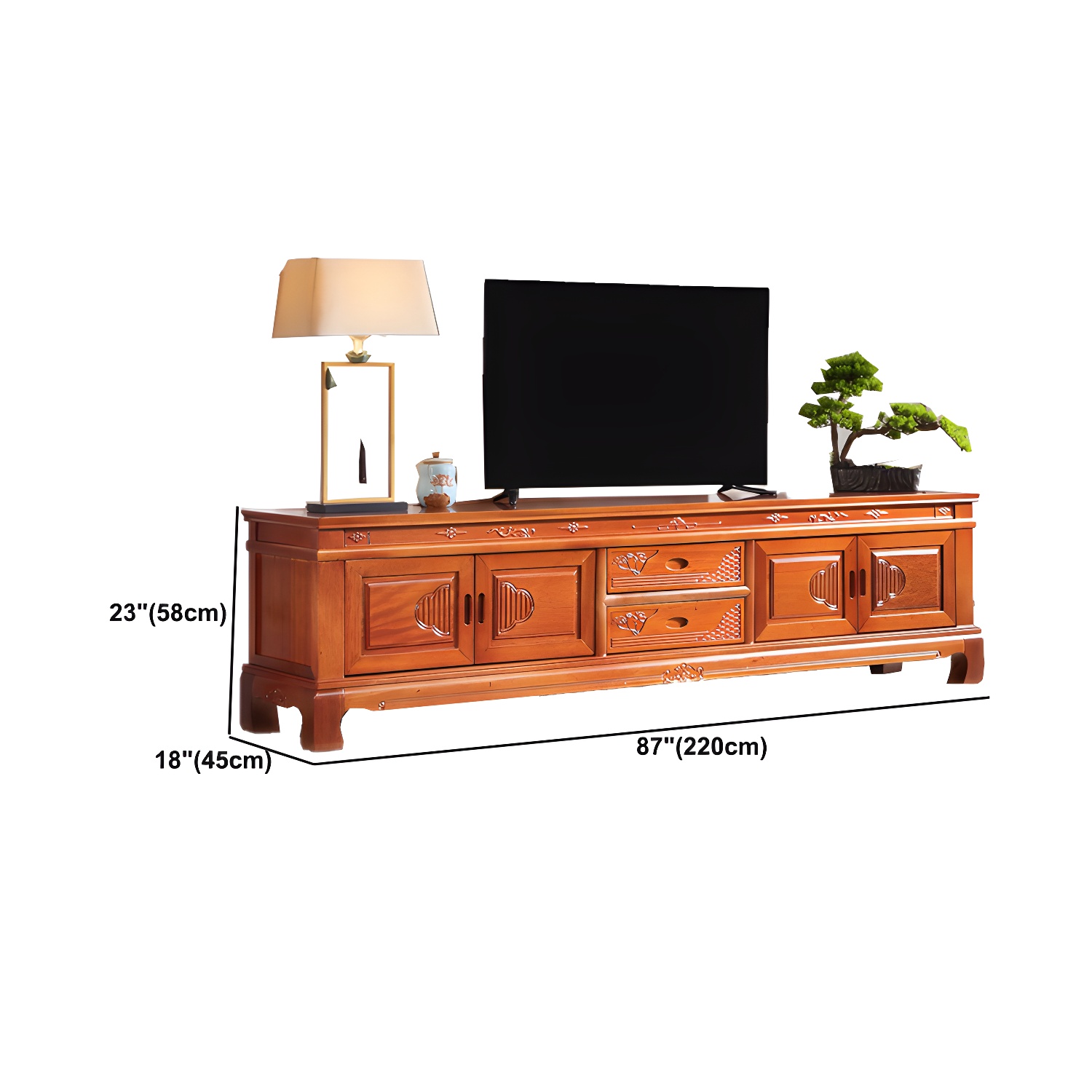 Wooden TV Cabinet Classical Storage TV Stand for Living Room - image 19