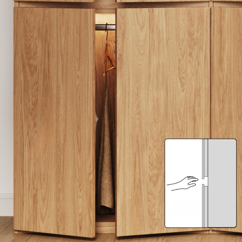 Wood Grain Minimalist Laminate Independent Wardrobe Closet with Soft Close Door, Interior Shelves, and Clothing Rod - image 8