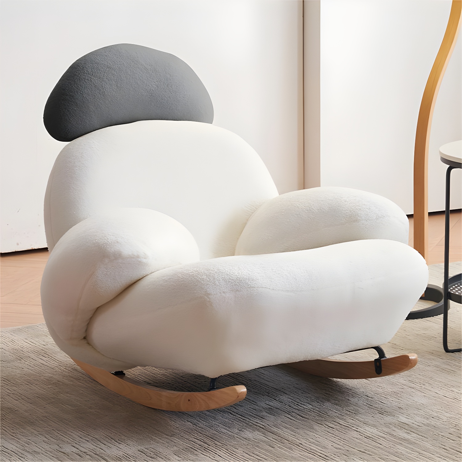 Spindle Living Room Contemporary Reclining Upholstered Rocking Accent Chair