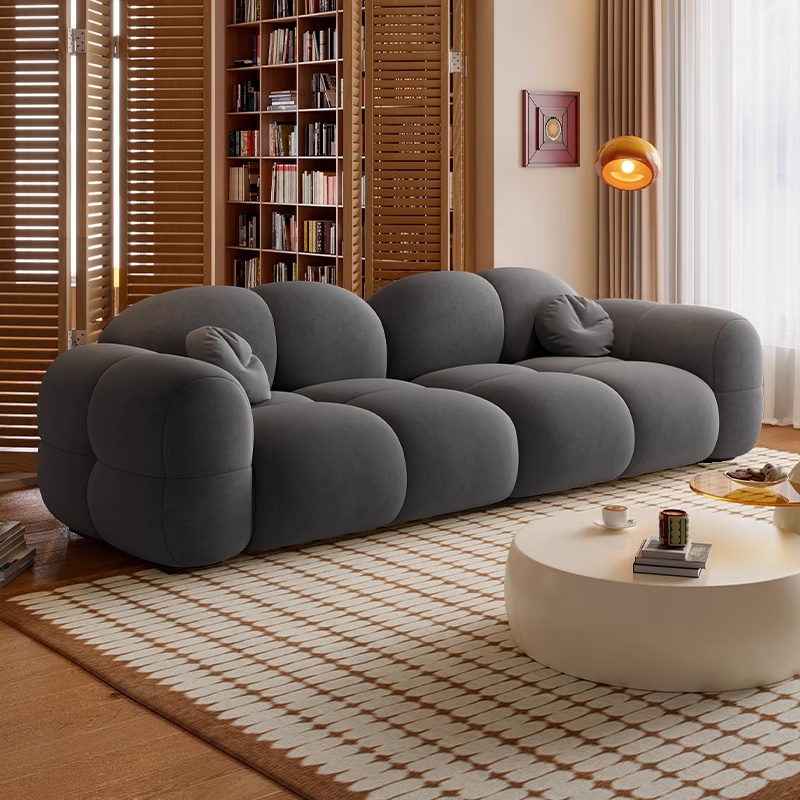 Versatile Grey/Blush/Amber Flannel Standard Sofa/Loveseat with Arm and Concealed Support
