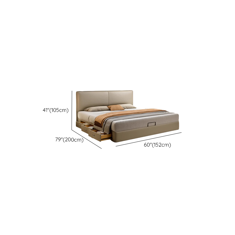 Light Gray Storage Included Panel Bed with 3 Storage Boxes, Natural Wood Frame, and Sponge Upholstery - image 13