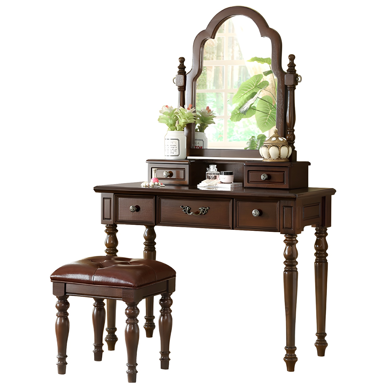 Old School Auburn Sleeping Quarters Rubberwood Push-Pull Tabletop Storage - image 5