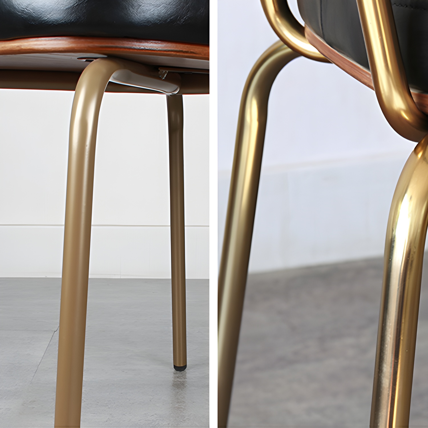 Industrial Style Leather Dining Side Chair Dining Room Open Back Side Chair Set - image 13