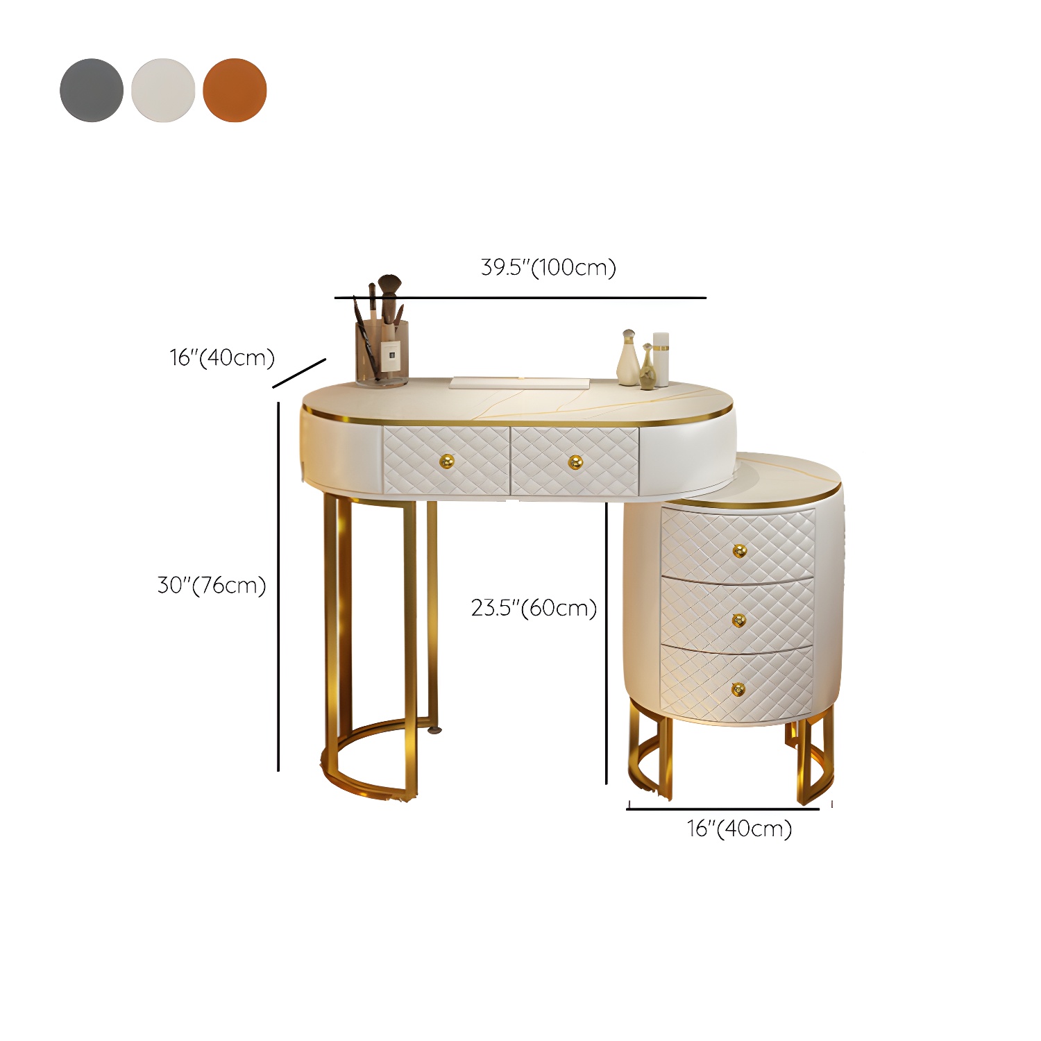 Scandinavian Wooden Vanity Dressing Table 29.9" H Bedroom Makeup Counter with Drawer - image 23