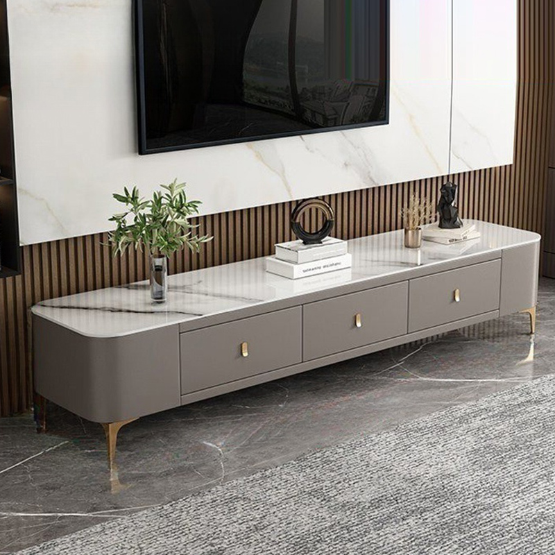 Luxurious Rectangular Glass TV Stand with Storage Drawers, 11.8"W x 15.4"H - image 3