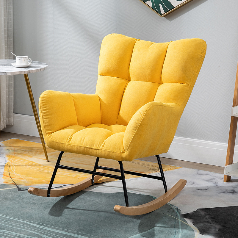 Modish Upholstered Cushioned Rocking Accent Chair 2 Piece Set with Footstool & Recessed Arm, Scratch-tolerant - image 12