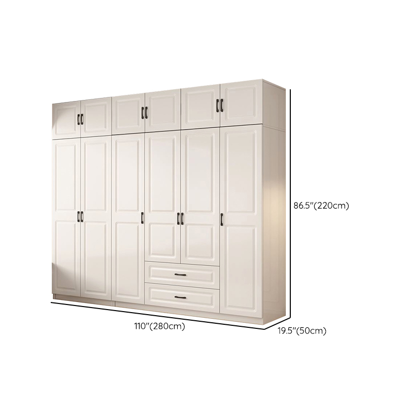 Casual Chalk Timber Wardrobe with Soft Close Drawer and Door, Interior Shelves, Hanging Rod - image 42