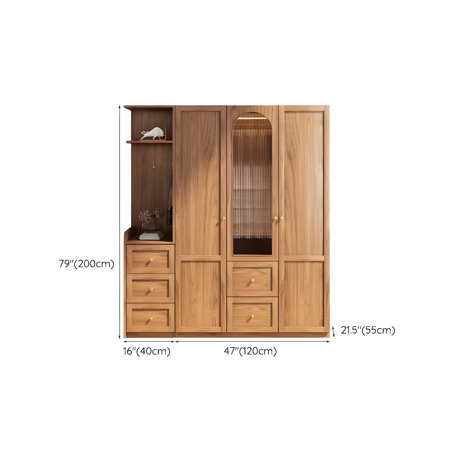 Fashionable Natural Wood Wardrobe Armoire for Stylish Closet Organization - image 22