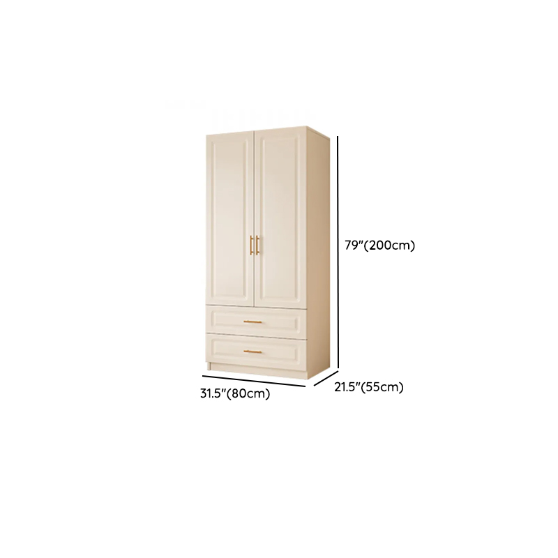 Chalk Modish Laminate Wardrobe Closet with Soft Close Drawer, Soft Close Door, Interior Shelves, and Clothing Rod - image 9