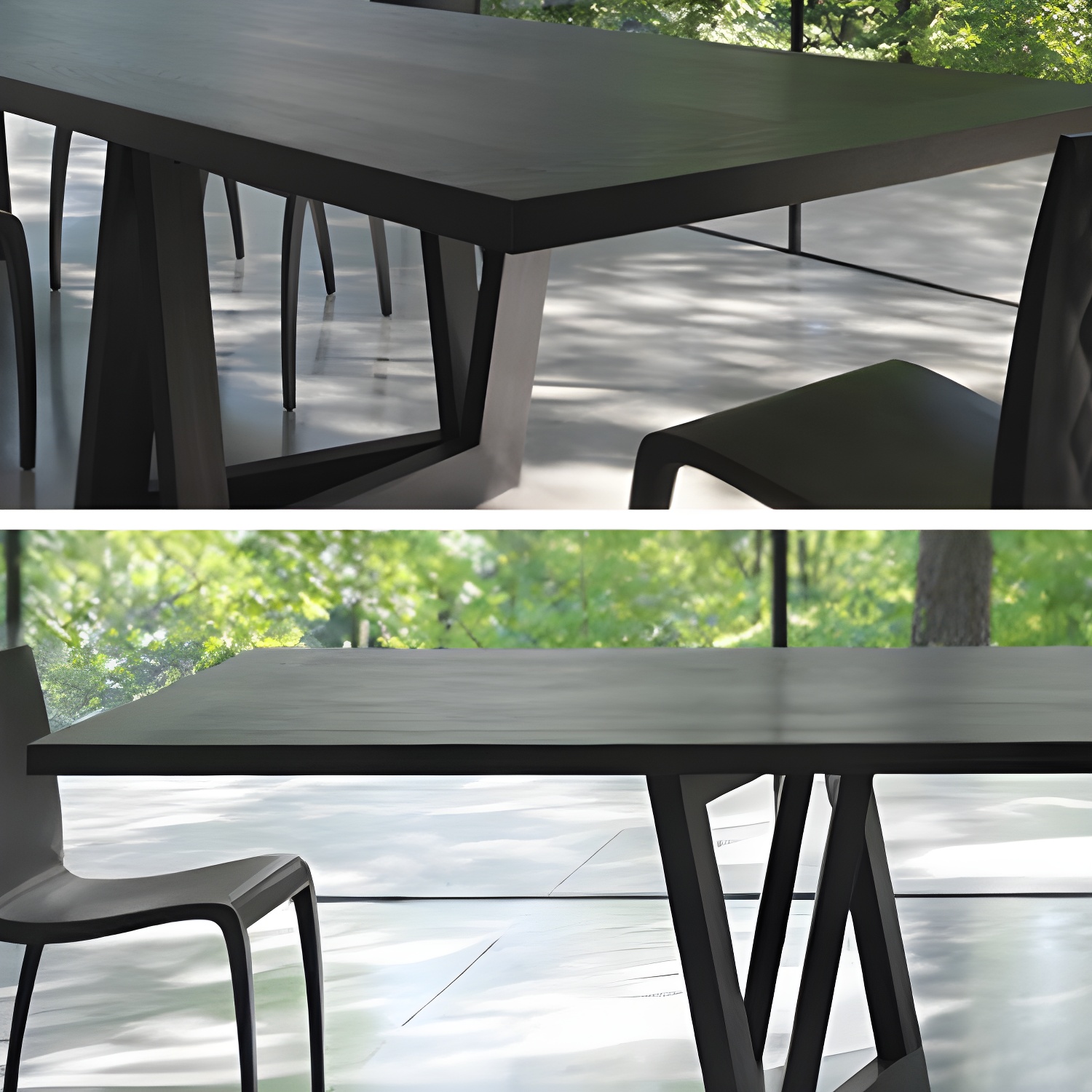 Industrial Solid Wooden Table Restaurant Rectangle Dining Table with Double Pedestal Base - image 6