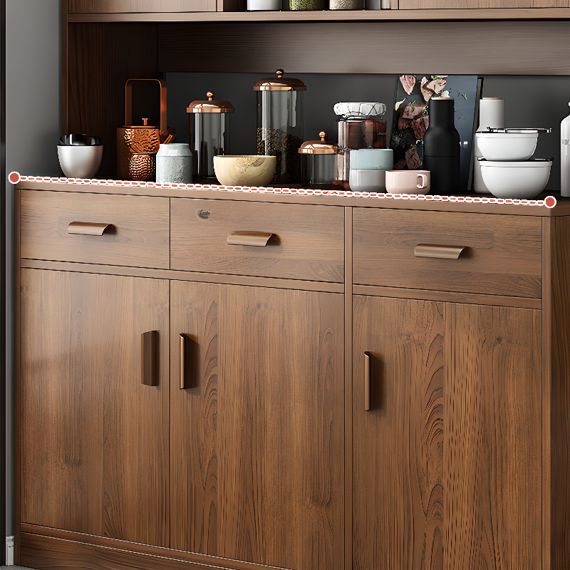 Trendy Narrow Kitchen Cabinet Base with Multiple Drawers and Doors, 2/3 Interior Shelves, Compartment Storage, and Lumber Countertop - image 16