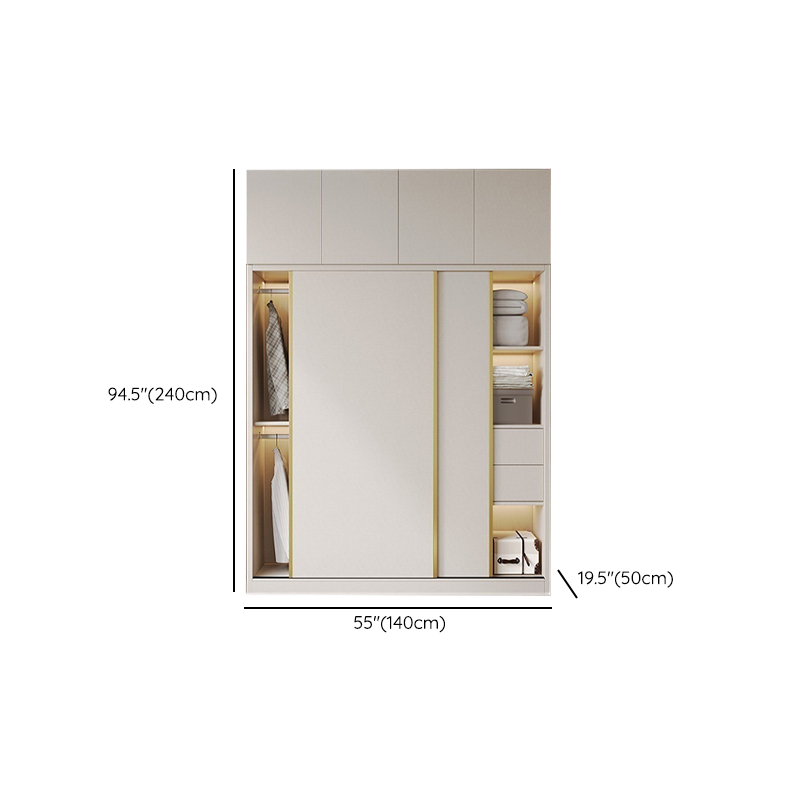 Attractive Modern White Wardrobe Armoire with Clothing Rod & Shelves - image 27
